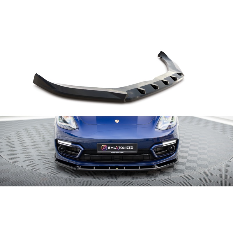 FRONT SPLITTER V.2 PORSCHE PANAMERA E-HYBRID 971 FACELIFT GLOSS BLACK
