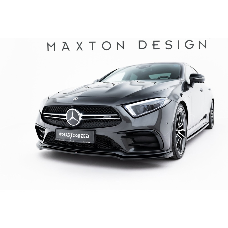 FRONT SPLITTER V.3 MERCEDES CLS AMG-LINE / 53AMG C257 GLOSS BLACK