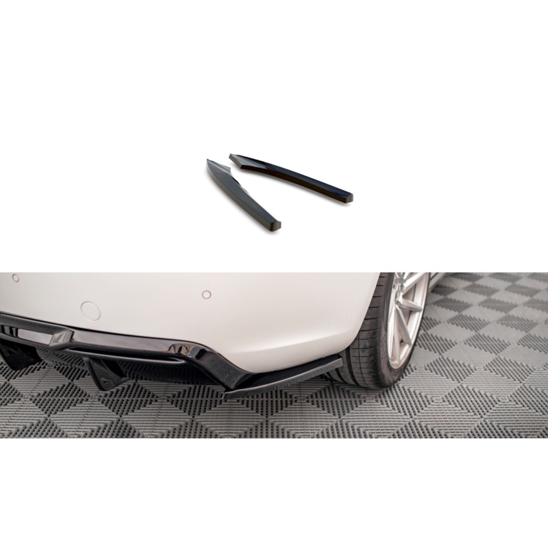 REAR SIDE SPLITTERS AUDI A5 COUPE 8T FACELIFT (Set for Maxton Valance) GLOSS BLACK