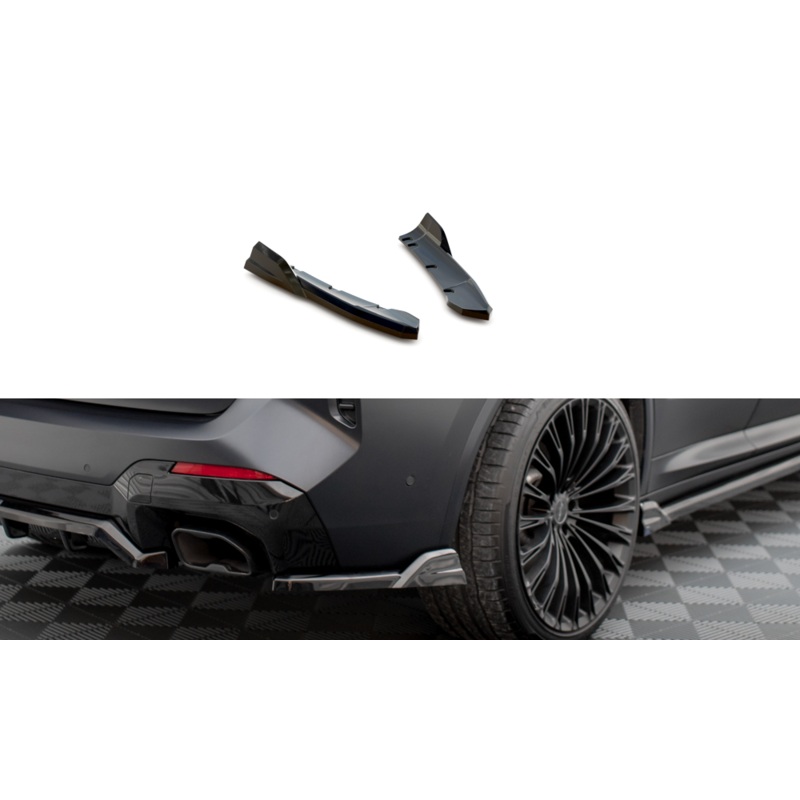 REAR SIDE SPLITTERS BMW X3 M-PACK G01 FACELIFT GLOSS BLACK