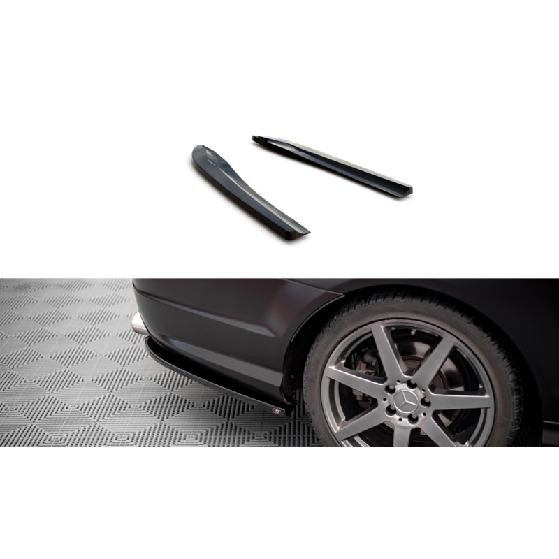 REAR SIDE SPLITTERS MERCEDES-BENZ C COUPE AMG-LINE C204 GLOSS BLACK