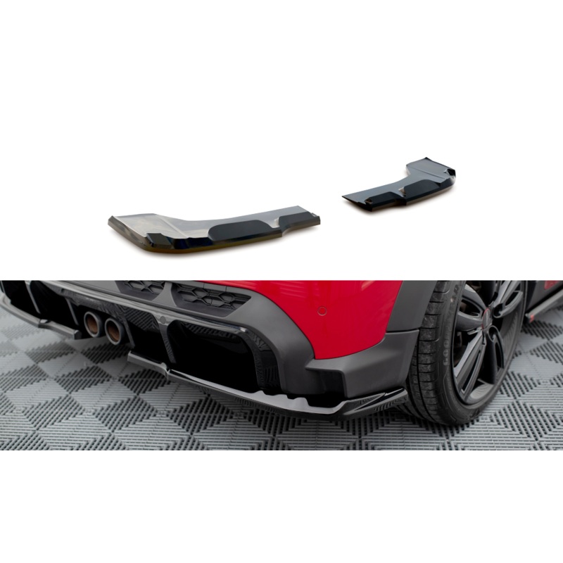 REAR SIDE SPLITTERS MINI COOPER S JOHN COOPER WORKS (5 door) F55 FACELIFT GLOSS BLACK