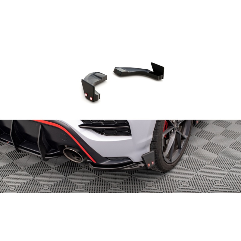 Rear Side Splitters V.1 + Flaps Hyundai Kona N Mk2 GLOSS BLACK