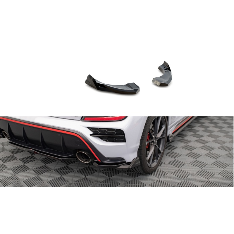 REAR SIDE SPLITTERS V.2 HYUNDAI KONA MK1 GLOSS BLACK