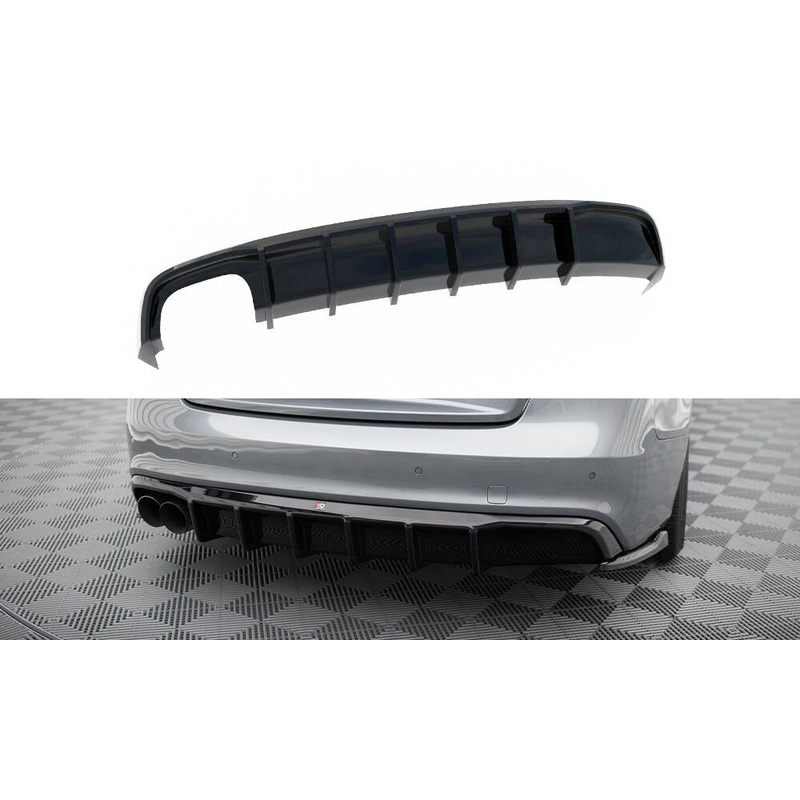 Rear Valance Audi A5 S-Line Coupe / Sportback 8T Facelift (Single side dual exhaust version) GLOSS BLACK