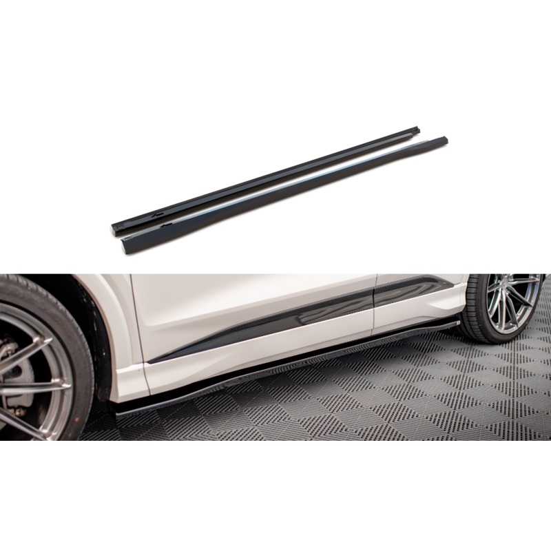 SIDE SKIRTS DIFFUSERS AUDI Q4 E-TRON SPORTBACK MK1 GLOSS BLACK