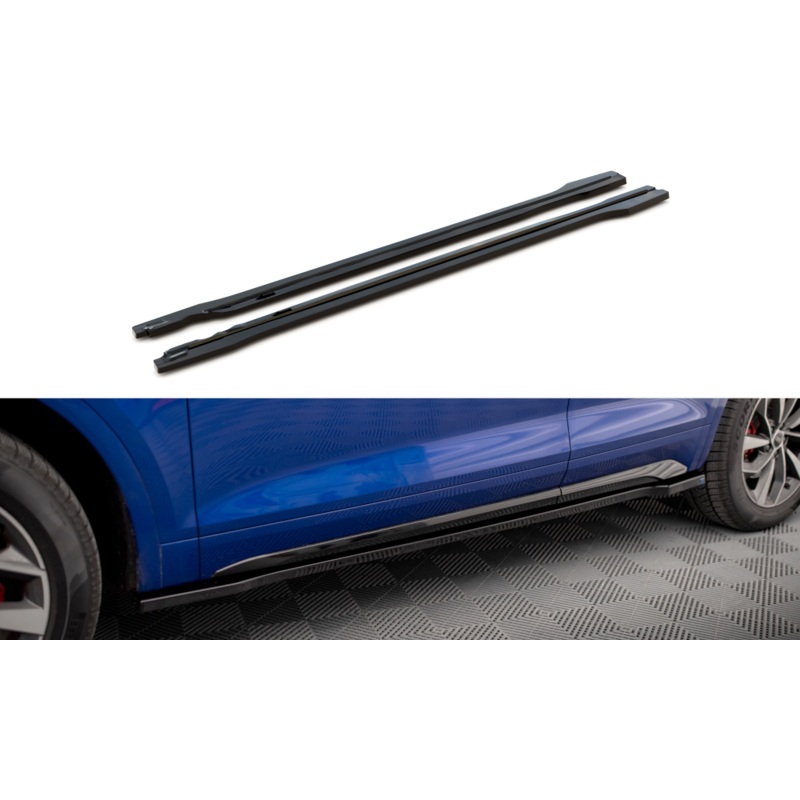 SIDE SKIRTS DIFFUSERS AUDI SQ5 / Q5 S-LINE SUV / SPORTBACK MK2 FACELIFT GLOSS BLACK