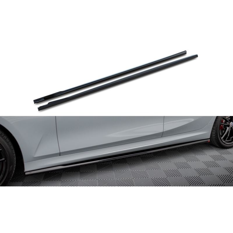 SIDE SKIRTS DIFFUSERS BMW 3 M340I / M-PACK G20 / G20 FACELIFT GLOSS BLACK