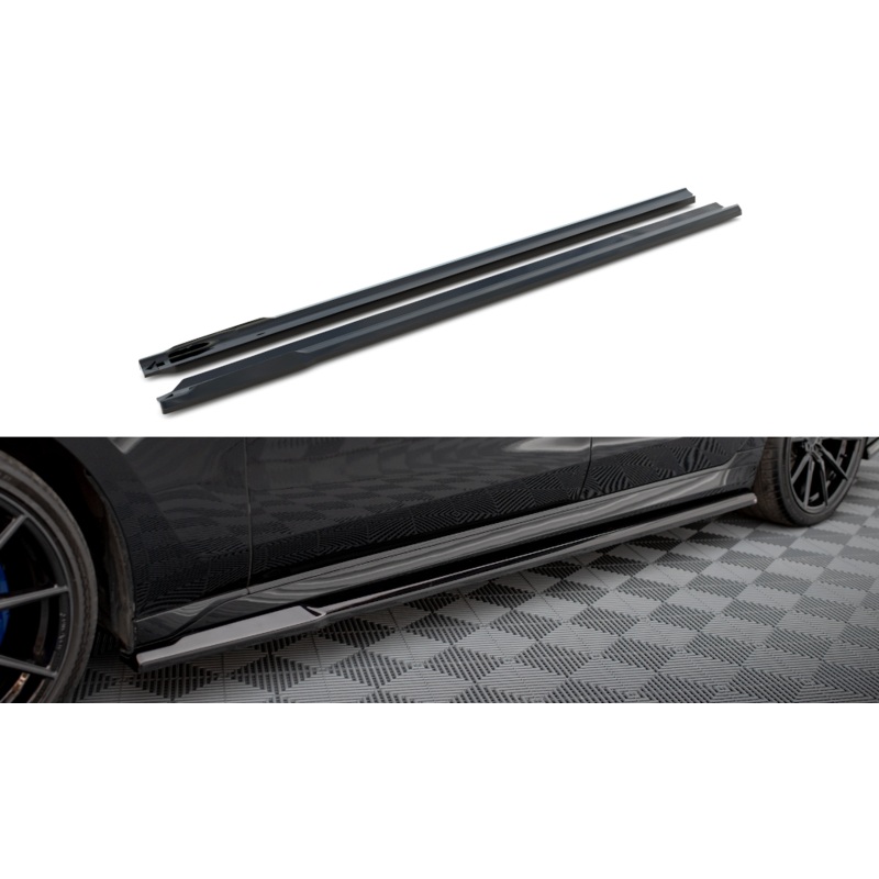 SIDE SKIRTS DIFFUSERS BMW 7 M-PACK / M760 G70 GLOSS BLACK
