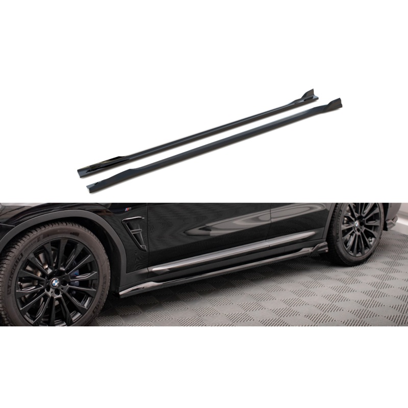 SIDE SKIRTS DIFFUSERS BMW X3 G01 GLOSS BLACK