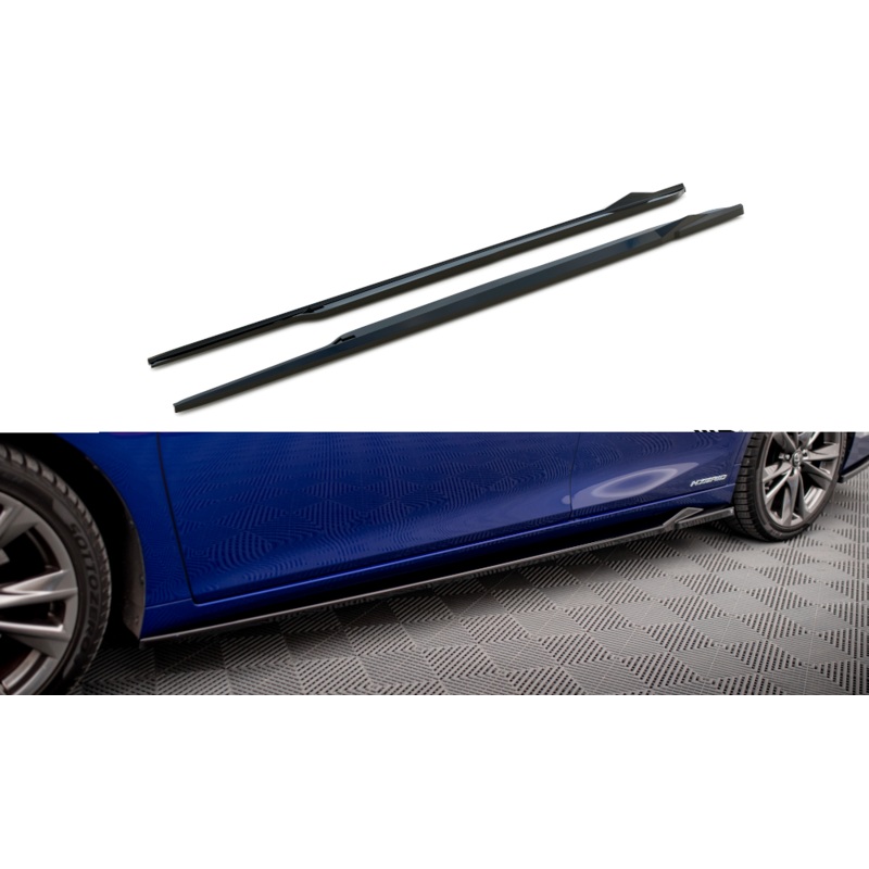 SIDE SKIRTS DIFFUSERS LEXUS ES F SPORT MK7 GLOSS BLACK