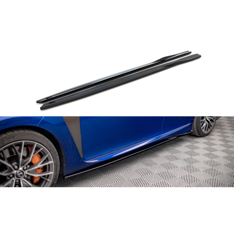 SIDE SKIRTS DIFFUSERS LEXUS GS F MK4 FACELIFT GLOSS BLACK