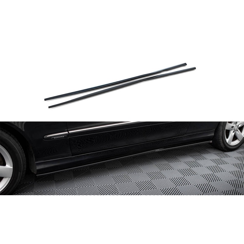 SIDE SKIRTS DIFFUSERS MERCEDES-BENZ CLK W209 GLOSS BLACK