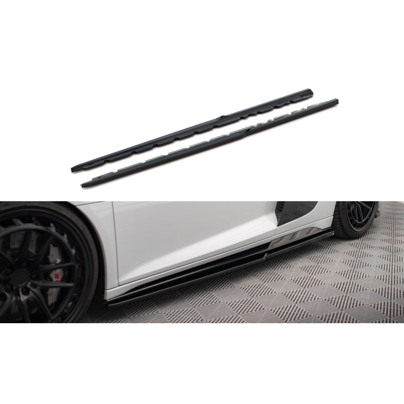 SIDE SKIRTS DIFFUSERS V.2 AUDI R8 MK2 FACELIFT GLOSS BLACK
