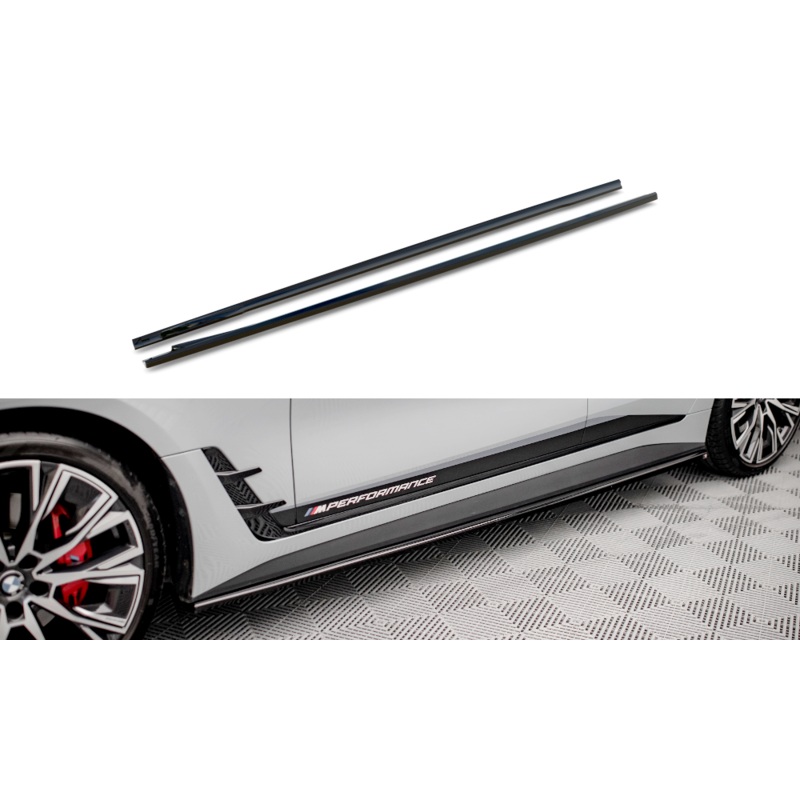 SIDE SKIRTS DIFFUSERS V.2 BMW I4 M-PACK G26 GLOSS BLACK