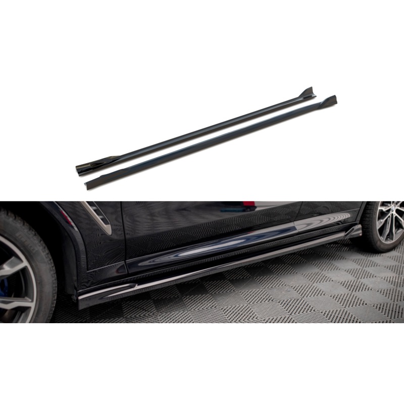 SIDE SKIRTS DIFFUSERS V.2 BMW X4 M-PACK G02 GLOSS BLACK