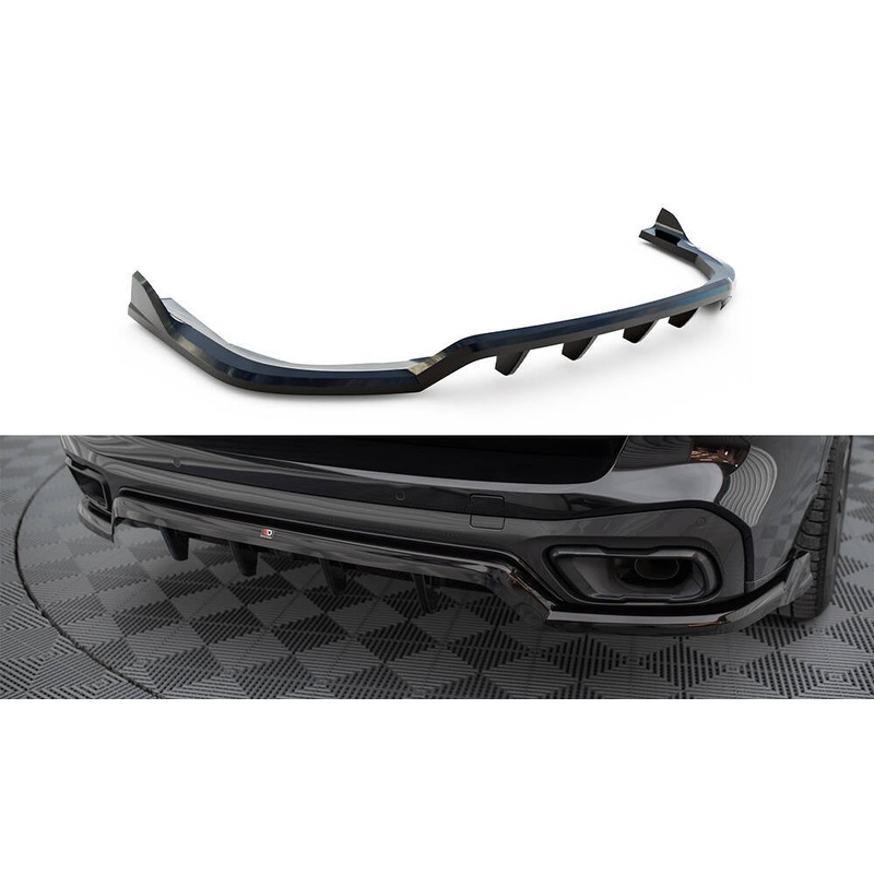 CENTRAL REAR SPLITTER (WITH VERTICAL BARS) BMW X5 M-PACK G05 GLOSS BLACK