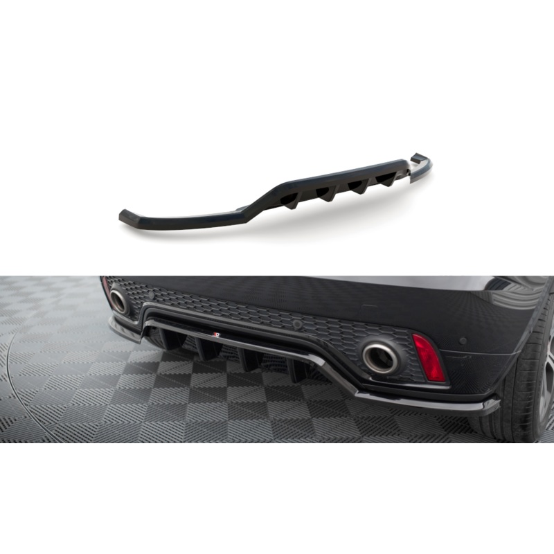 CENTRAL REAR SPLITTER (WITH VERTICAL BARS) JAGUAR E-PACE R-DYNAMIC MK1 GLOSS BLACK