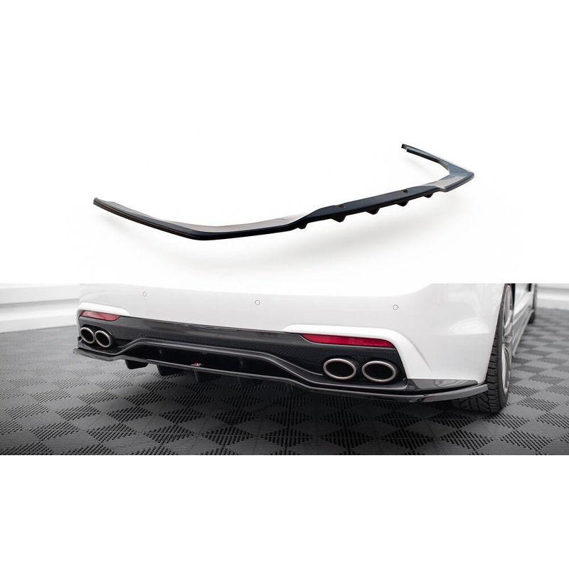 CENTRAL REAR SPLITTER (WITH VERTICAL BARS) KIA STINGER GT-LINE MK1 GLOSS BLACK