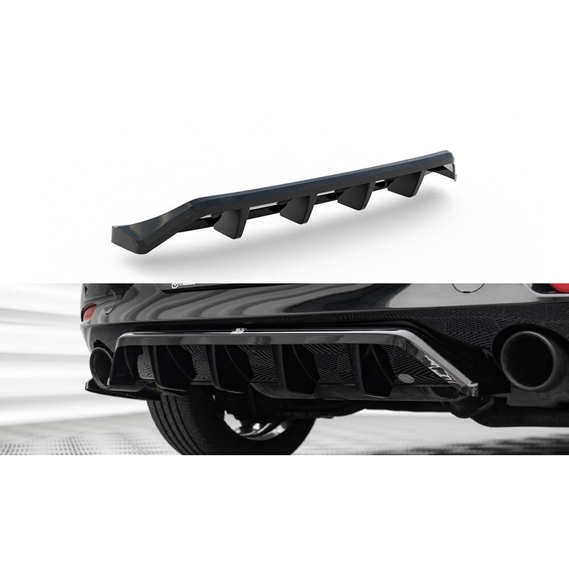 CENTRAL REAR SPLITTER (WITH VERTICAL BARS) MAZDA 3 MK4 GLOSS BLACK