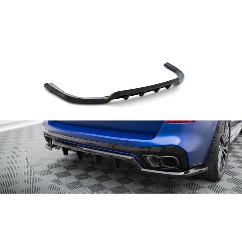 CENTRAL REAR SPLITTER (WITH VERTICAL BARS) V.1 BMW X5 M-PACK G05 FACELIFT GLOSS BLACK