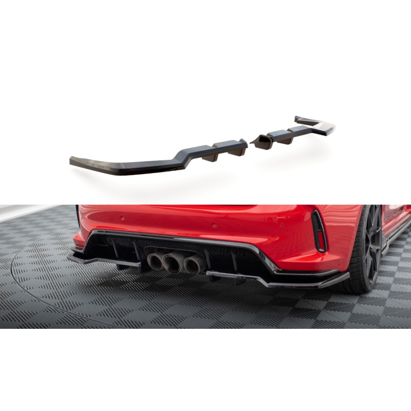 CENTRAL REAR SPLITTER (WITH VERTICAL BARS) V.1 HONDA CIVIC TYPE-R MK 11 GLOSS BLACK