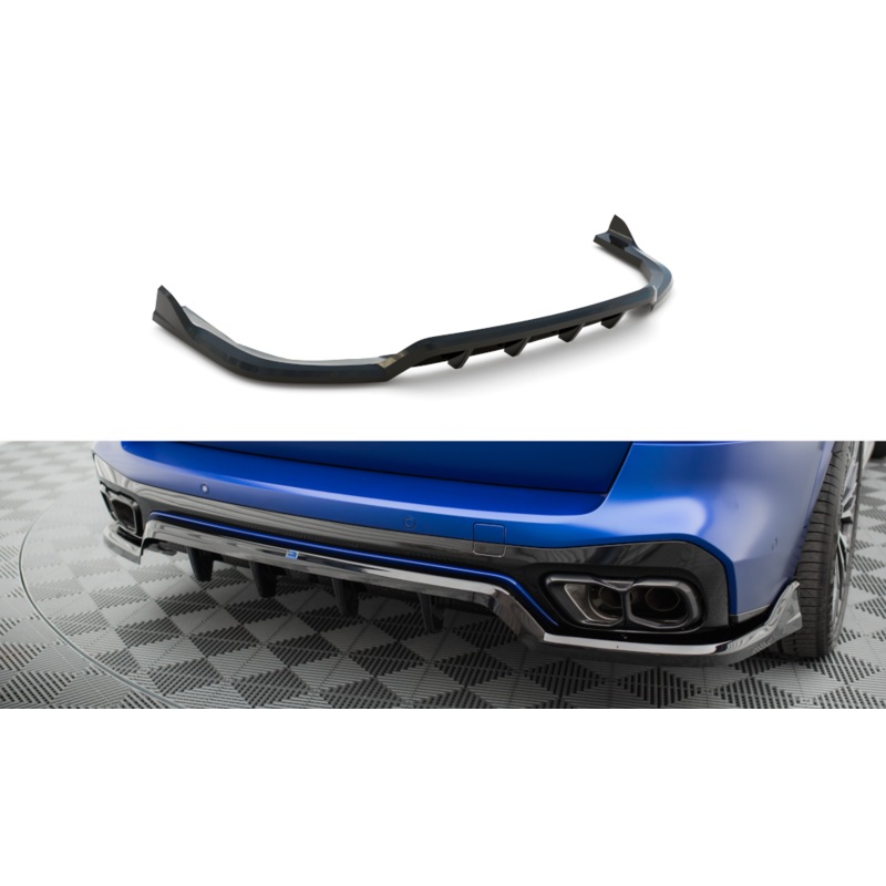 CENTRAL REAR SPLITTER (WITH VERTICAL BARS) V.2 BMW X5 M-PACK G05 FACELIFT GLOSS BLACK