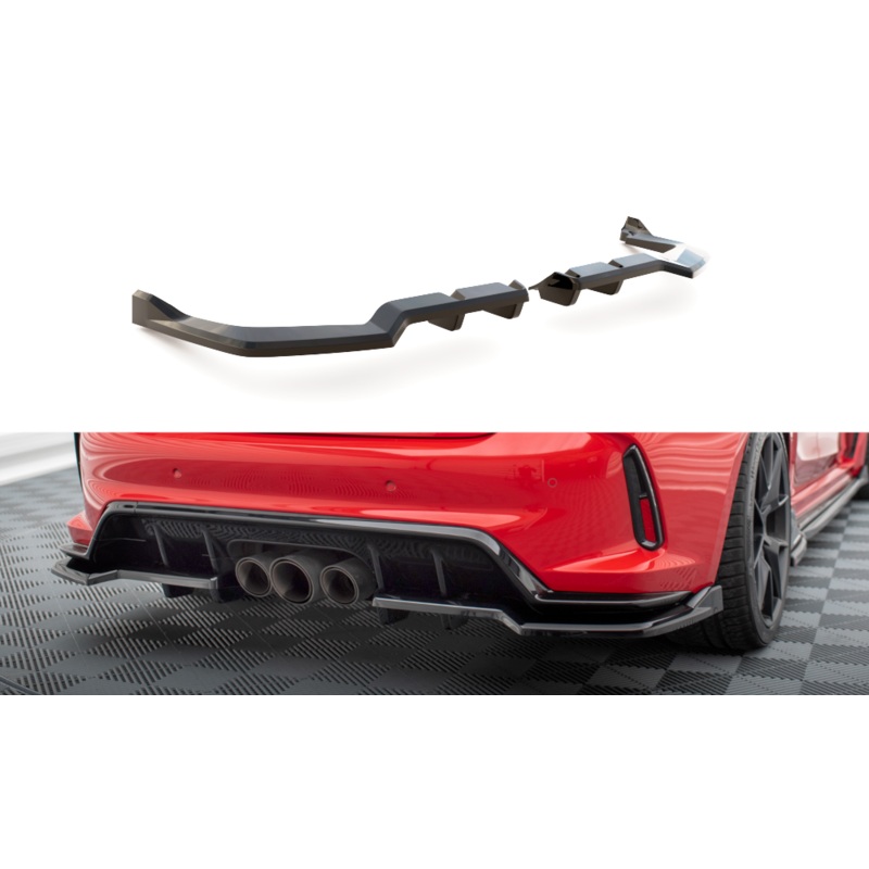 CENTRAL REAR SPLITTER (WITH VERTICAL BARS) V.2 HONDA CIVIC TYPE-R MK 11 GLOSS BLACK