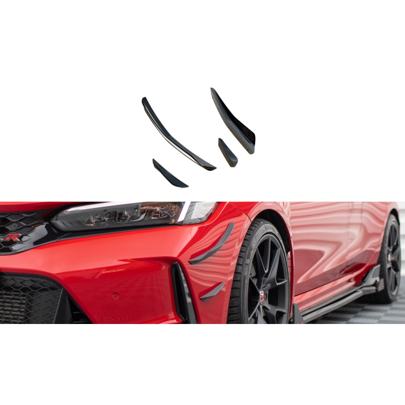 FRONT BUMPER WINGS (CANARDS) HONDA CIVIC TYPE-R MK 11 BLACK