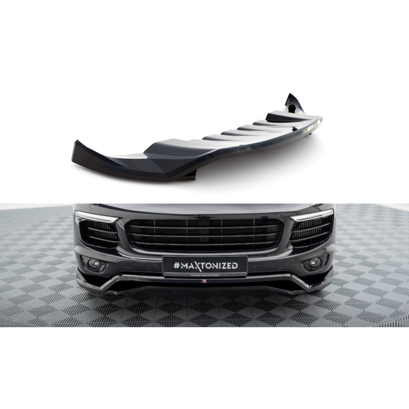 FRONT SPLITTER PORSCHE CAYENNE MK2 FACELIFT GLOSS BLACK