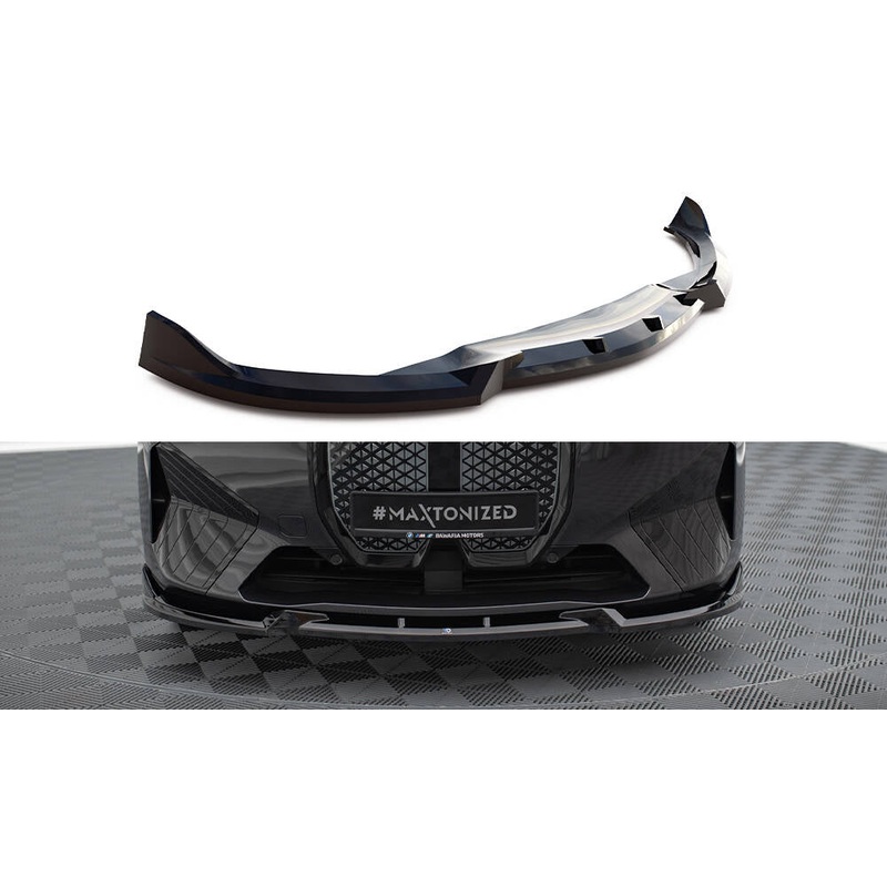 FRONT SPLITTER V.1 BMW IX Sport / M60 GLOSS BLACK