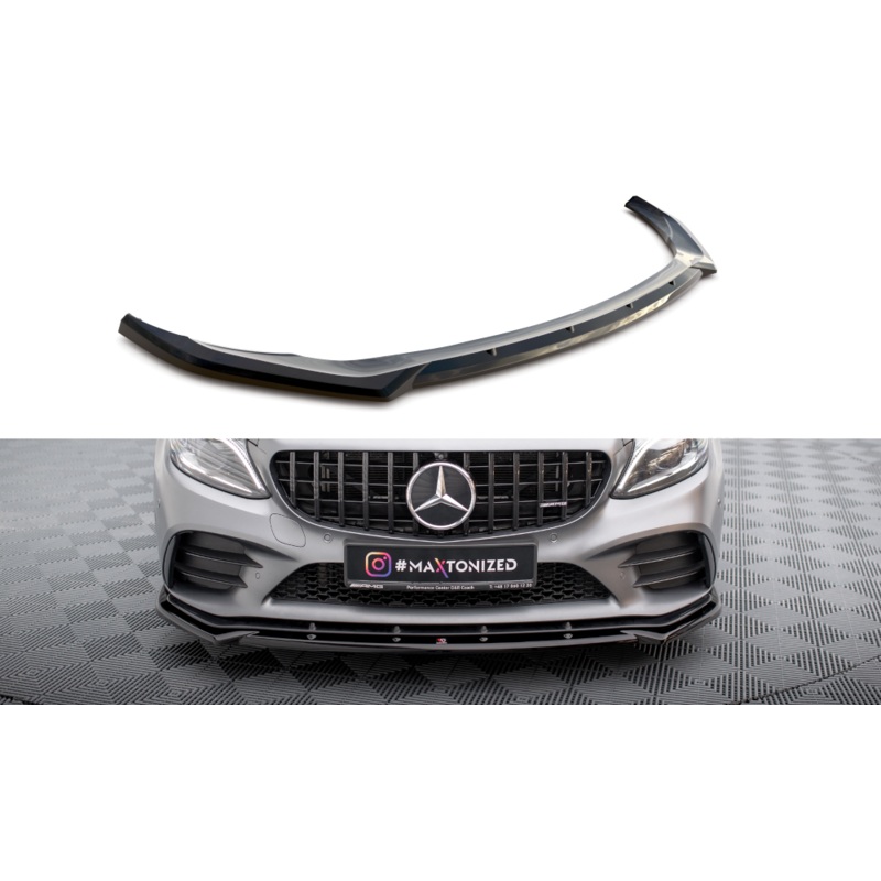 FRONT SPLITTER V.2 MERCEDES-AMG C43 COUPE / SEDAN C205 / W205 FACELIFT GLOSS BLACK