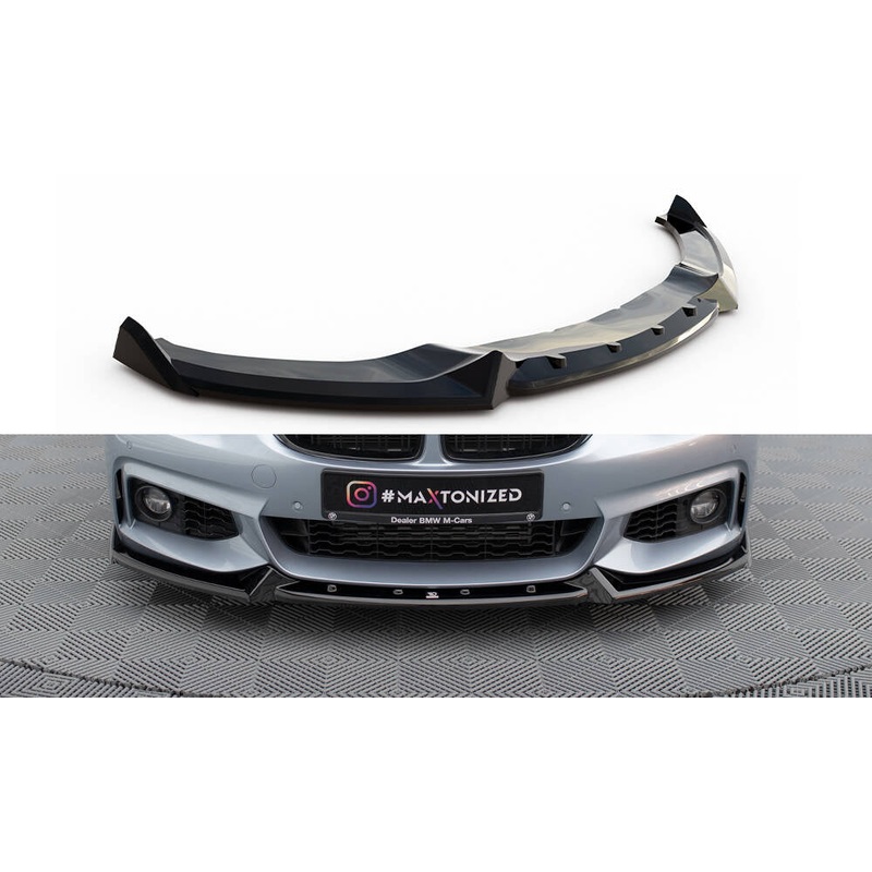 FRONT SPLITTER V.4 BMW 4 COUPE M-PACK F32 GLOSS BLACK