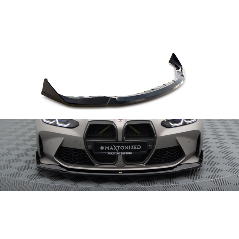 FRONT SPLITTER V.4 CSL LOOK BMW M4 G82 / M3 G80 GLOSS BLACK