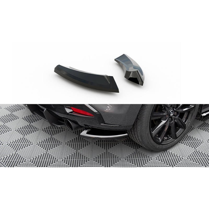 REAR SIDE SPLITTERS MAZDA 3 MK4 GLOSS BLACK