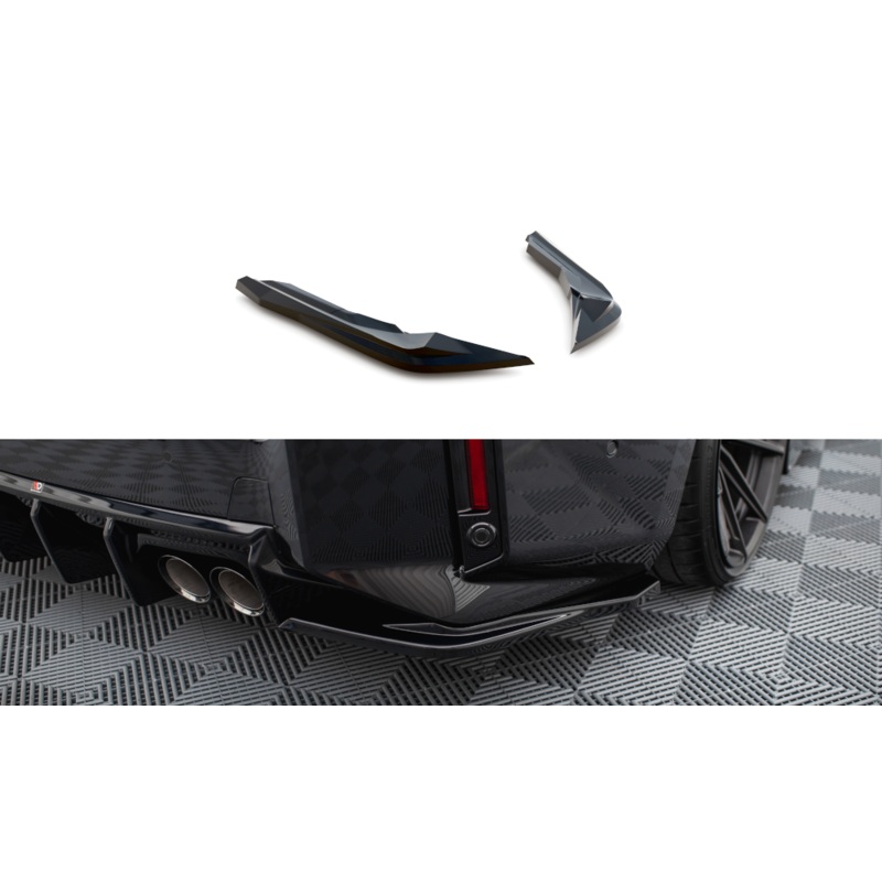 REAR SIDE SPLITTERS V.3 BMW M2 G87 (set for Maxton valance V.1) GLOSS BLACK