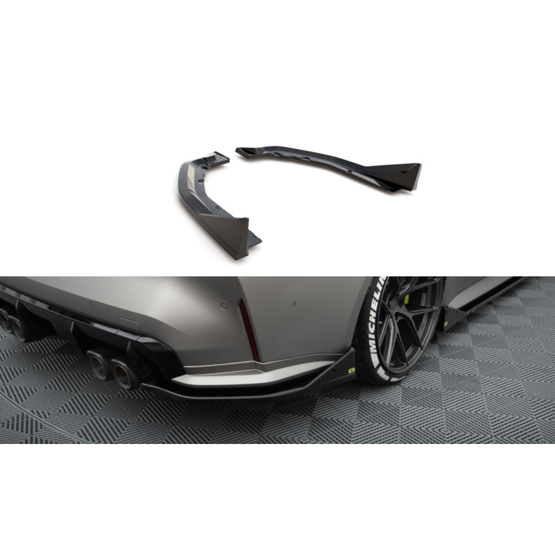 REAR SIDE SPLITTERS V.3 CSL LOOK BMW M4 G82 GLOSS BLACK