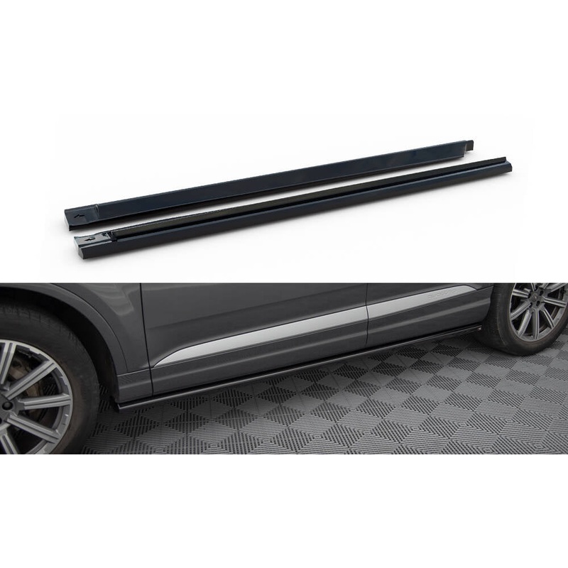 SIDE SKIRTS DIFFUSERS AUDI Q7 MK2 GLOSS BLACK