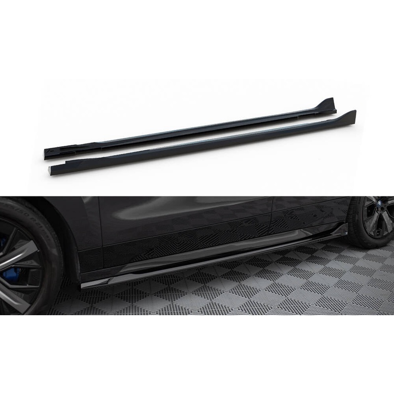 SIDE SKIRTS DIFFUSERS BMW IX Sport / M60 GLOSS BLACK