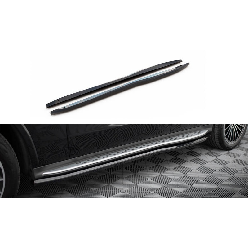 SIDE SKIRTS DIFFUSERS MERCEDES-BENZ GLC AMG-LINE X254 GLOSS BLACK
