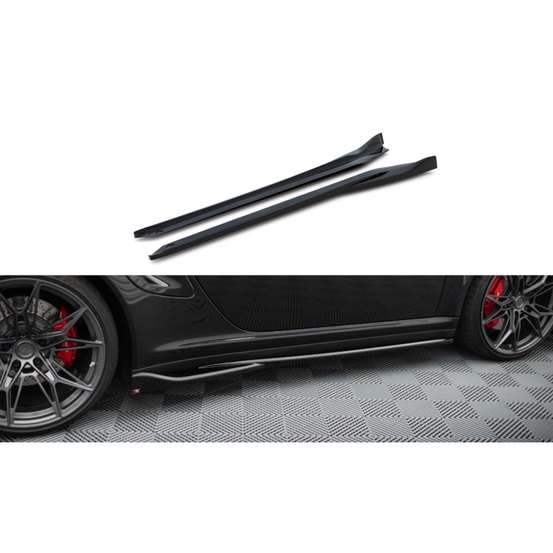 SIDE SKIRTS DIFFUSERS PORSCHE 911 TURBO 997 GLOSS BLACK