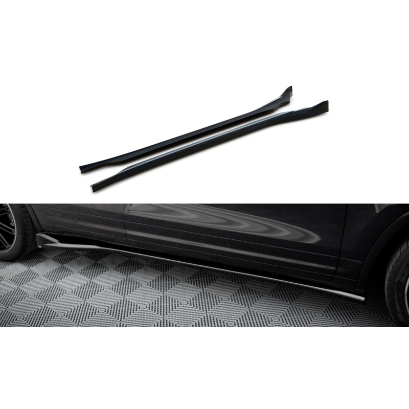 SIDE SKIRTS DIFFUSERS PORSCHE CAYENNE MK2 FACELIFT GLOSS BLACK