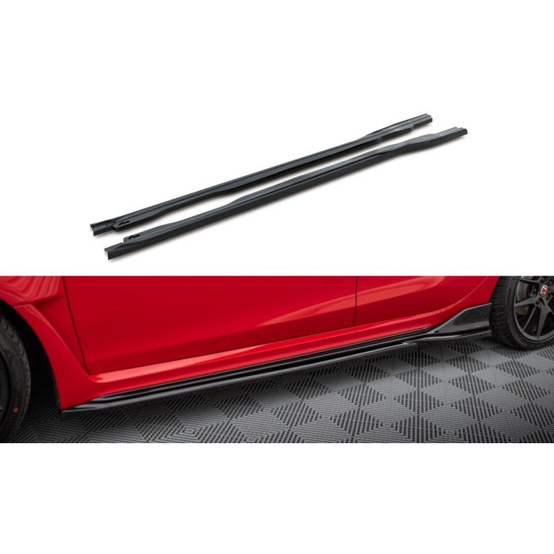 SIDE SKIRTS DIFFUSERS V.1 HONDA CIVIC TYPE-R MK 11 GLOSS BLACK
