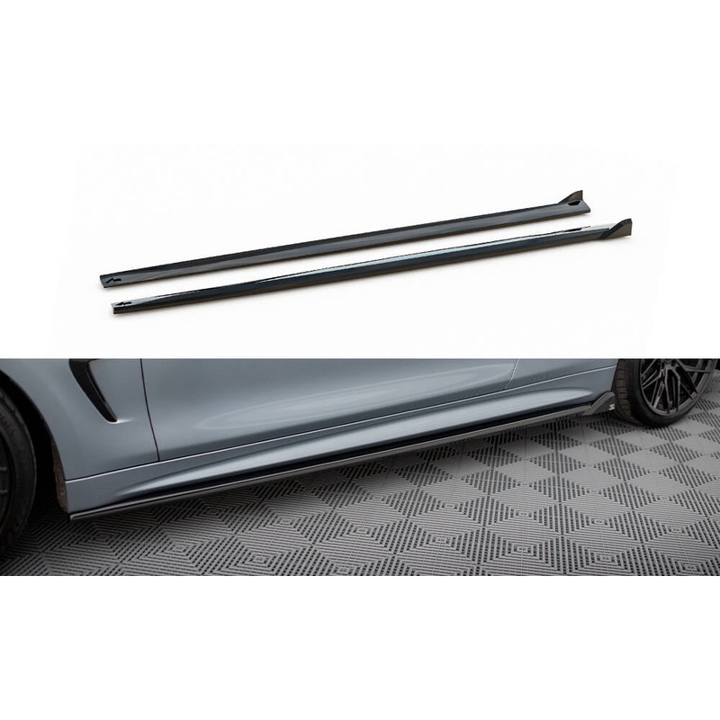 SIDE SKIRTS DIFFUSERS V.2 BMW 4 COUPE M-PACK F32 GLOSS BLACK