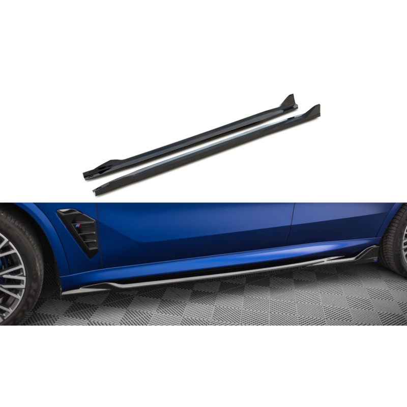SIDE SKIRTS DIFFUSERS V.2 BMW X5 M-PACK G05 FACELIFT GLOSS BLACK