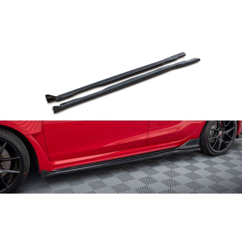 SIDE SKIRTS DIFFUSERS V.2 HONDA CIVIC TYPE-R MK 11 GLOSS BLACK