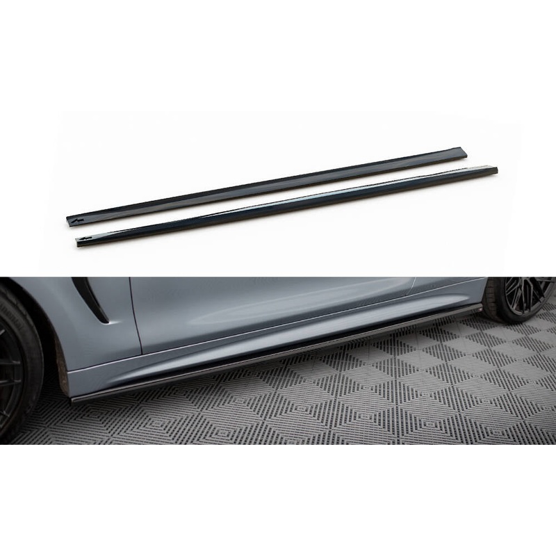 SIDE SKIRTS DIFFUSERS V.3 BMW 4 COUPE M-PACK F32 GLOSS BLACK