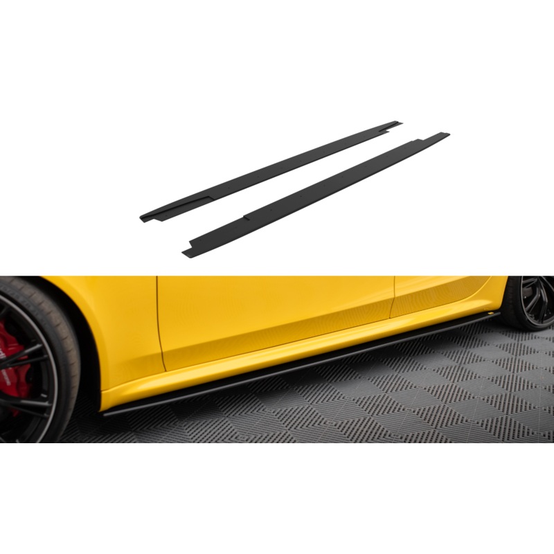 STREET PRO SIDE SKIRTS DIFFUSERS AUDI RS4 B8 BLACK