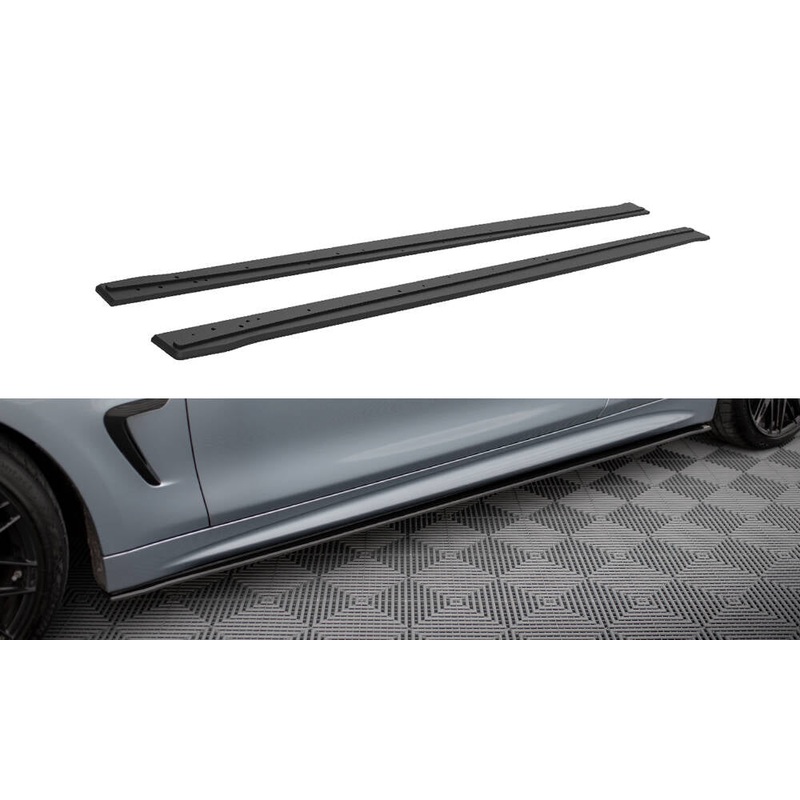 STREET PRO SIDE SKIRTS DIFFUSERS BMW 4 COUPE M-PACK F32 BLACK
