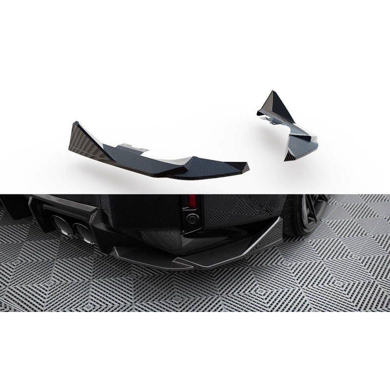 CARBON FIBER REAR SIDE SPLITTERS BMW M2 G87 (set for Maxton valance)